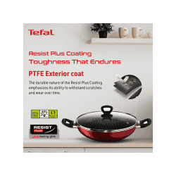 Tefal Simply Chef Non stick Kadai | 28 cm | Aluminium | Rio red | 2100096338