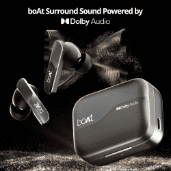 boAt Airdopes 800 | Dolby Audio | 4 Mics AI ENx Tech Titanium Drivers | Interstellar Black