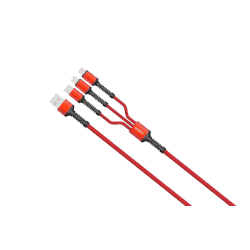 Salpido Braided 3 in 1 Data Cable | Red | SDC-39