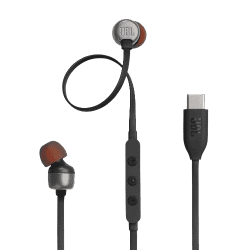 JBL Tune 310C Wired In Ear Earphones |  Hi-Res Audio with Digital-to-Analog Converter | 3 Button EQ | Black | JBLT310CBLK