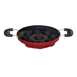 Impex Premium Non Stick Paniyarakkallu Unniyappa Chatty | 9 Pits | Red