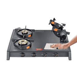 Prestige Svachh Glass Top Gas Stove | 4 Burners | Liftable Burners | GTSB-04