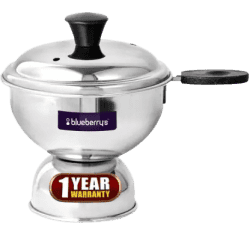 BlueBerrys Stainless Steel | Chiratta Puttu Maker with Lid and Pressure Cooker