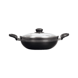 Blueberry Nonstick Kadai with Glass Lid | 3 Layer Coating | Induction Base | 3mm Thickness | 24cm