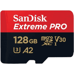 SanDisk Extreme Pro MicroSDHC Memory Card | 200 MB/s | 128 GB | Class 10
