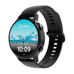 PEBBLE Multi Sports Mode Smart watch | Unisex Vast | 1.43 | Amoled Display Bluetooth Calling | Jet Black | PFB207