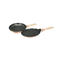 Impex GEM-2S Granite Coated Forged Nonstick Aluminium Induction Base Fry Pan and Tawa Pan Combo
