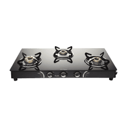 Preethi Blu Flame Sparkle Glass Manual Gas Stove | 3 Burners
