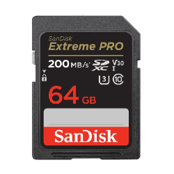 SanDisk Memory Card | 64GB | Extreme PRO UHS-I SDXC 200mbps