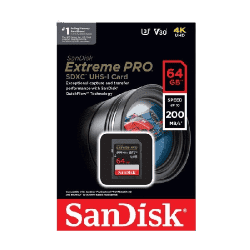 SanDisk Memory Card | 64GB | Extreme PRO UHS-I SDXC 200mbps
