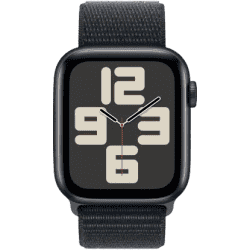 Apple Watch SE | GPS + Cellular 44mm Midnight Aluminium Case with Midnight Sport Loop  | Midnight Strap