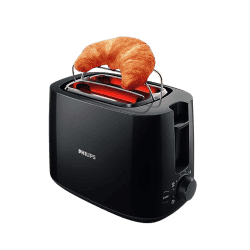Philips Daily Collection 2 Slice Pop Up Toaster | Integrated Bun Rack | 600 W | Black | HD2583/90