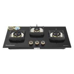 PUREFLAMES Nexo 3 Burner 70 Gas Hob | Black
