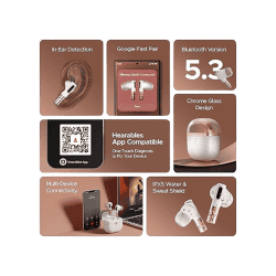 boAt Nirvana Zenith Ear Buds | Dolby Audio | ANC 50dB  | 6-Mics Enx | Celestial White