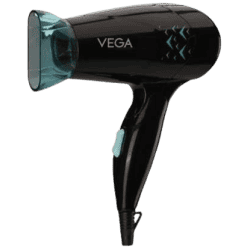 VEGA Glow Glam VHDH-26 with 2 Heat/Speed Settings and Detachable Nozzle Hair Dryer | 1000 W | Black