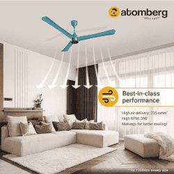 atomberg Renesa+ 1200mm | BLDC | Remote | 5 star | LED |  Aegean Blue