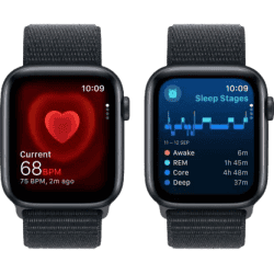 Apple Watch SE | GPS + Cellular 44mm Midnight Aluminium Case with Midnight Sport Loop  | Midnight Strap