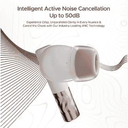 boAt Nirvana Zenith Ear Buds | Dolby Audio | ANC 50dB  | 6-Mics Enx | Celestial White