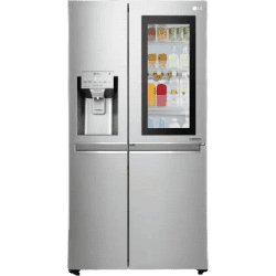 LG 668 L Frost Free Side by Side Refrigerator with with Instaview and Smart ThinQ | WiFi Enabled | Noble Steel | GC-X247CSAV