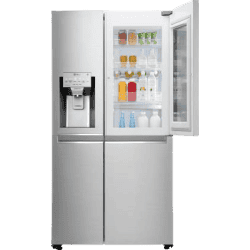 LG 668 L Frost Free Side by Side Refrigerator with with Instaview and Smart ThinQ | WiFi Enabled | Noble Steel | GC-X247CSAV