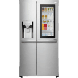 LG 668 L Frost Free Side by Side Refrigerator with with Instaview and Smart ThinQ | WiFi Enabled | Noble Steel | GC-X247CSAV