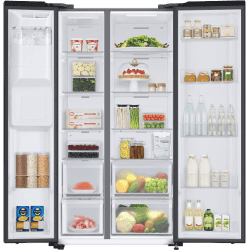 Samsung Side by Side Refrigerator | Convertible 5 In 1 Digital Inverter | 633 L | Black Matt | RS78CG8543B1HL