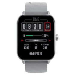 Fastrack Rider Unisex Smart Watch | 4.64 cm | TFT LCD Display | BT Calling | Silver Grey