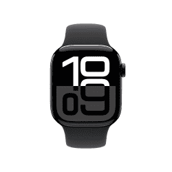 Apple Watch Series 10 | GPS | 42mm | M/L | Jet Black Aluminium with Sport Band | Black Strap | MWWF3HN/A