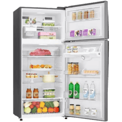 LG 516 L 3 Star Inverter Frost-Free Double Door Refrigerator | GN-H602HLHQ | Platinum silver