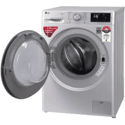 LG 7 kg With Steam Fully Automatic Front Load with In-built Heater | FHT1207ZNL | Silver