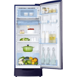 SAMSUNG 192 L Direct Cool Single Door 3 Star Refrigerator with Base Drawer | RR20T182YUT/HL | Pebble Blue