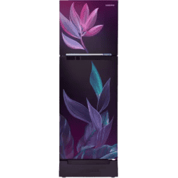 SAMSUNG Frost Free Double Door Refrigerator with Base Drawer | 2 Star | 236 L | Paradise Bloom Purple | RT28C31429R/HL