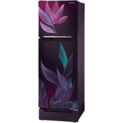SAMSUNG Frost Free Double Door Refrigerator with Base Drawer | 2 Star | 236 L | Paradise Bloom Purple | RT28C31429R/HL