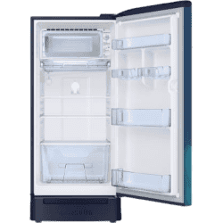 SAMSUNG 198 L Direct Cool Single Door 5 Star Refrigerator with Base Drawer | RR21T2H2W9U/HL | Paradise Blue