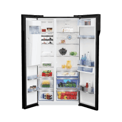 Voltas Beko 634 L Side by Side Refrigerator  | RSB655GBRF | Glass Black