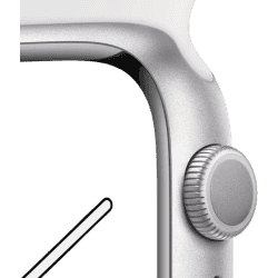 Apple Watch | MP6N3HN/A |Series 8 |  45 mm | Silver Aluminum Case with White Sport Band | GPS