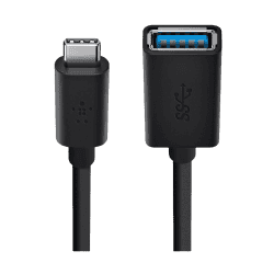 Belkin OTG Cable | F2CU036btBL | High Speed Metal Shield Reversible | Black