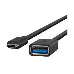 Belkin OTG Cable | F2CU036btBL | High Speed Metal Shield Reversible | Black