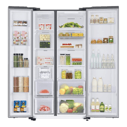Samsung Side by Side Refrigerator | 653 L |  3 Star | Clean Steel | RS76CG8113SLHL