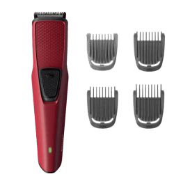 PHILIPS | BT1235/15 Trimmer 60 min Runtime 5 Length Settings | Maroon