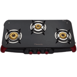 Butterfly Signature Glass Top Manual Gas Stove | 3 Burners