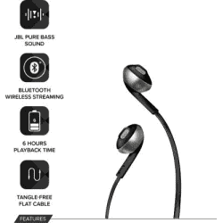JBL T205BT Bluetooth Headset | Wireless in the ear | Black
