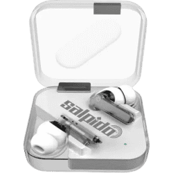 Salpido Ear Waves S06 Ear Buds with Mic True Wireless | Translucent Design | 13mm Driver Bluetooth Headset | White