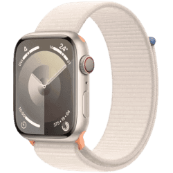 Apple Watch Series 9 | GPS + Cellular 45mm Starlight Case & Starlight Sport Loop | Starlight Sport Strap
