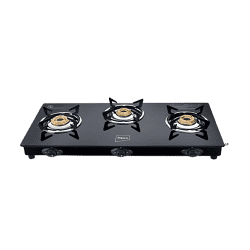 Impex Specta 3B Ignite Glass Top | 3 Burner Stove | Black