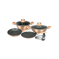 Impex GEM 4S Granite Coated Forged Nonstick Aluminium 10 Pcs Cookware Set