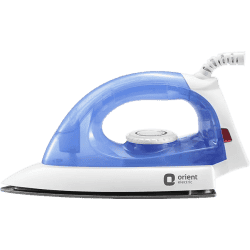 Orient Electric Panache Crystal 1100 Watt Dry Iron for clothes with Weilburger Coated Non Stick Soleplate | Silver Layered Thermostat for Better Heat Conductivity
