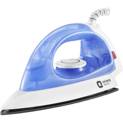 Orient Electric Panache Crystal 1100 Watt Dry Iron for clothes with Weilburger Coated Non Stick Soleplate | Silver Layered Thermostat for Better Heat Conductivity