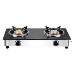 GREENCHEF Popular Glass cook top 2 Burner Gas stove | Stainless Steel Body