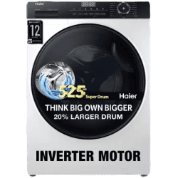 Haier HW80-IM12929C |Super Drum Inverter | Washing Machine Fully Automatic Front Load | 8 kg